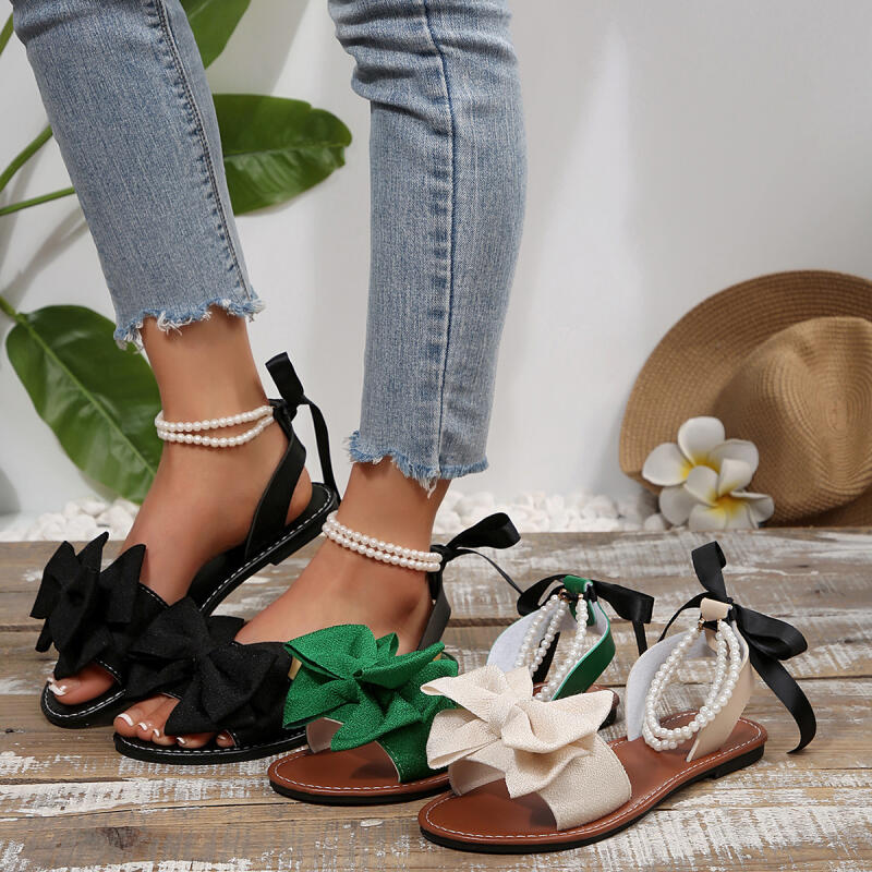 エレガントなパールチェーンアンクルストラップサンダル レディ - Anklet Foot Chain のレビューと価格