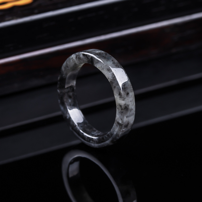 天然A級ビルマ産、黒翡翠アイスタイプリング、男女兼用ジュエリ - Jewelry & Watches Vitopoulos のレビューと価格
