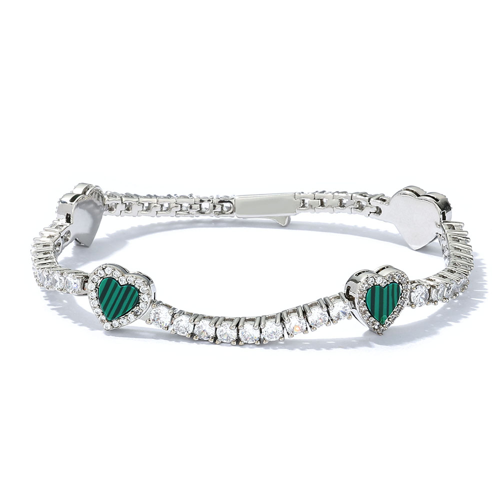 ESKEEM 熱売中 カラフルなハート型テニスチェーン 幅4 - Tennis Bracelet Cubic のレビューと価格