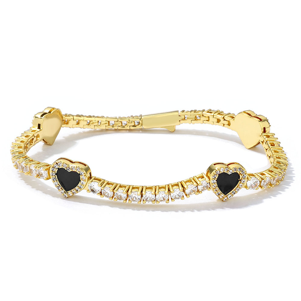 ESKEEM 熱売中 カラフルなハート型テニスチェーン 幅4 - Tennis Bracelet Cubic のレビューと価格