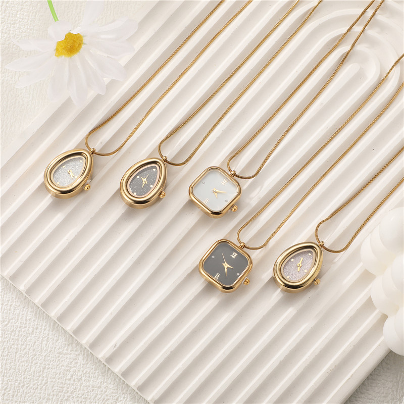 ファッションヴィンテージスクエアドロップステンレススチールネ - Vintage Jewelry Watches Women のレビューと価格